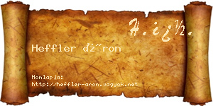 Heffler Áron névjegykártya